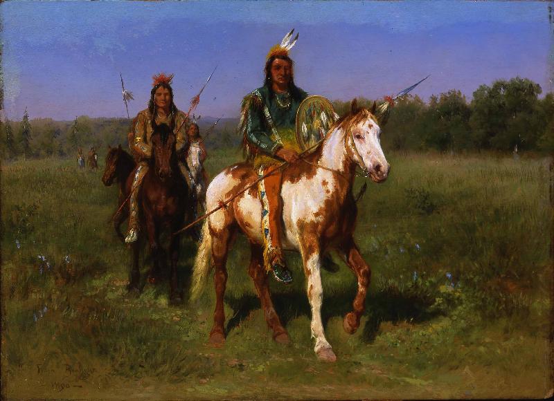Rosa Bonheur Mounted Indians Carrying Spears oil painting image